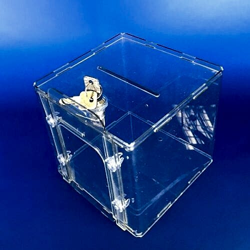 Прозрачный Ящик с Замком 150х150х150 мм